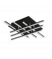 Plafonnier LED intégré Matrix Acier doux Noir mat 6 ampoules 8,5cm