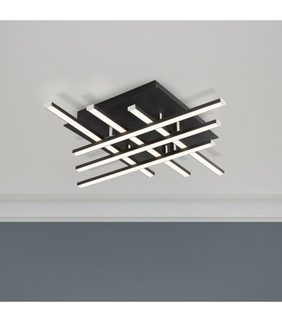 Matrix integrierte LED-Deckenleuchte Baustahl Mattschwarz 6 Glühbirnen 8,5cm