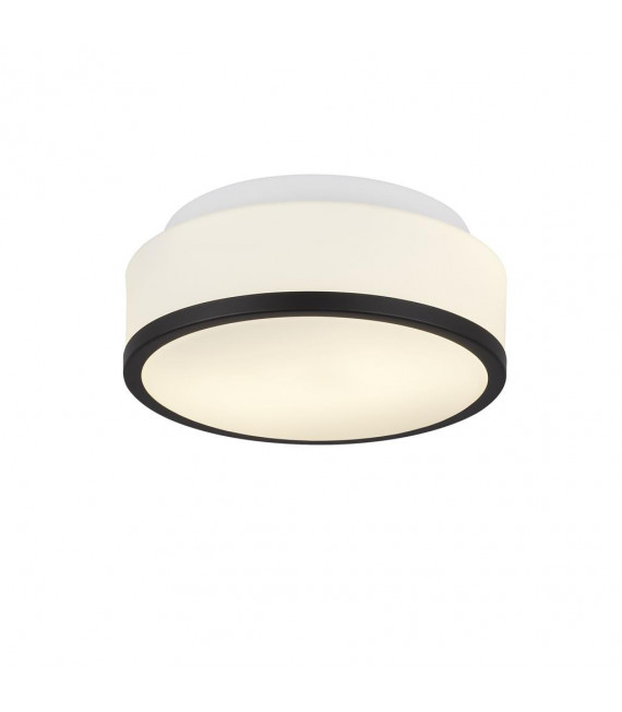 Plafón de baño Cheese Glass, acero dulce blanco negro 2 bombillas 9,5cm