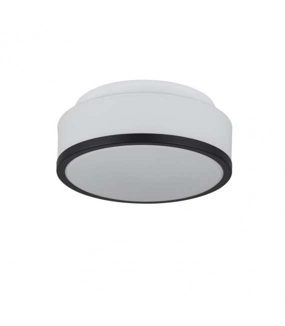 Plafón de baño Cheese Glass, acero dulce blanco negro 2 bombillas 9,5cm