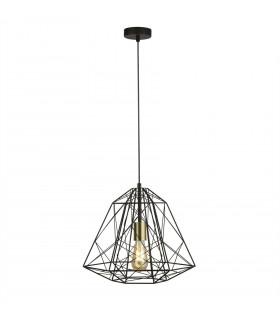 Geometric Pendant Steel Matt black 1 bulb 35cm