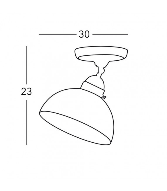 Deckenleuchte Nonna Messing Antik 1 Glühbirne 23cm