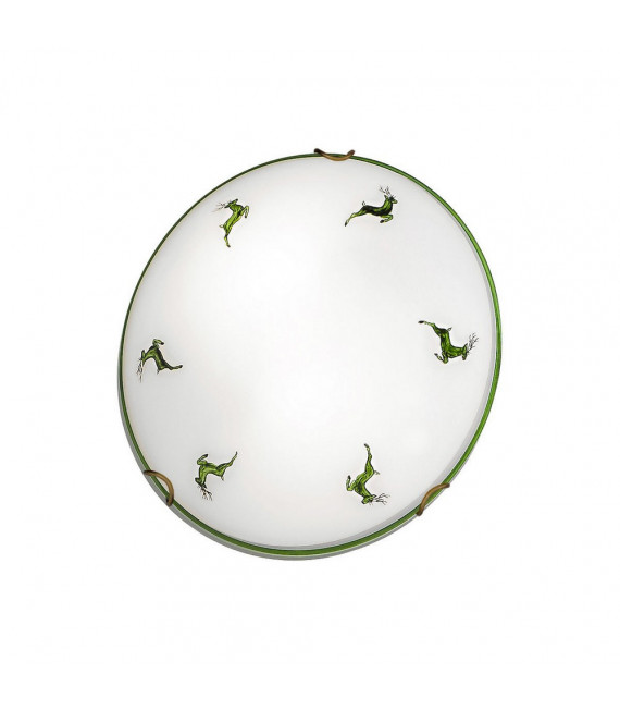 Moon glass ceiling light 1 light Antique brass