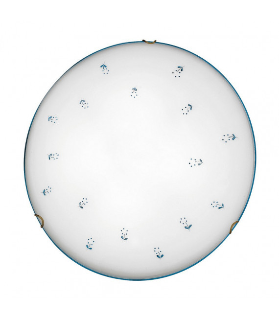 Plafón de cristal Moon Latón antiguo 3 bombillas 9cm