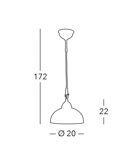 Nonna Pendelleuchte Messing Antik 1 Glühbirne 22cm