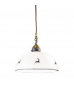 Suspension Nonna Laiton antique givré 1 ampoule 26cm