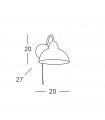 Lampe avec abat jour Nonna Laiton antique 1 ampoule 20cm