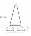 Nonna pendant lamp Antique brass 2 bulbs 21cm