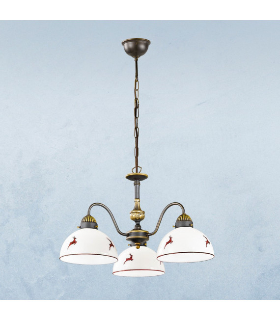 Nonna Pendelleuchte Messing Antik 3 flammig 30cm