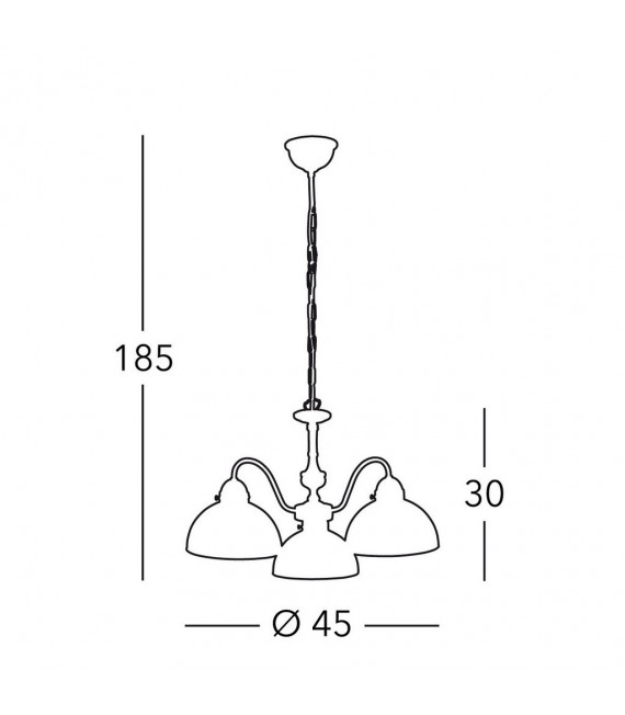 Nonna Pendelleuchte Messing Antik 3 flammig 30cm