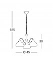 Suspension Nonna Laiton antique 3 ampoules 30cm
