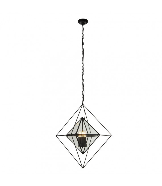 Diamant-Anhänger Stahl Schwarz 3-flammig 58cm