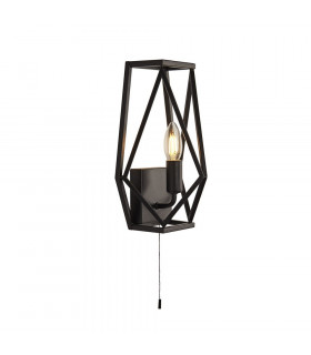 Wall light Chassis Mild steel Matt black 1 bulb 30cm