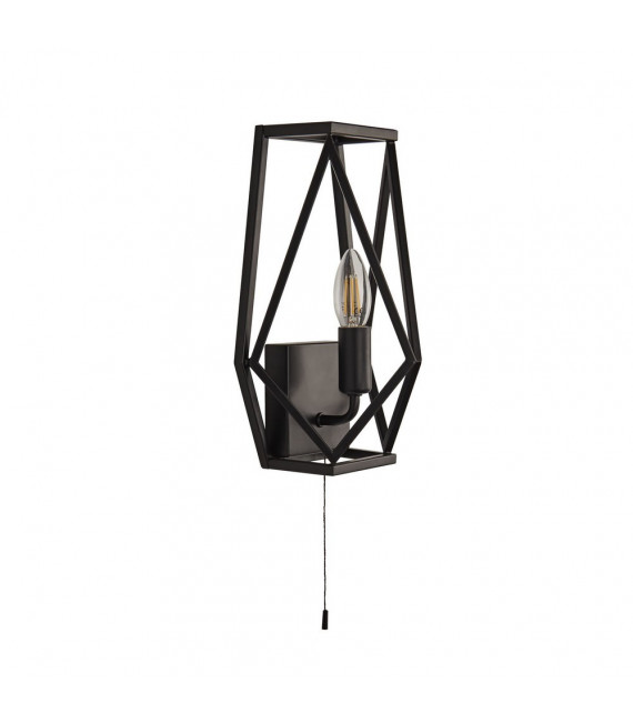 Aplique Chasis Acero dulce Negro mate 1 bombilla 30cm