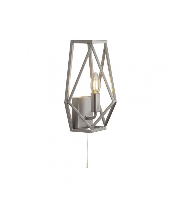 Wall light Chassis Mild steel Satin silver 1 bulb 30cm