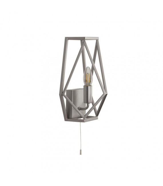 Aplique de pared Chasis Acero Dulce Plata satinado 1 bombilla 30cm