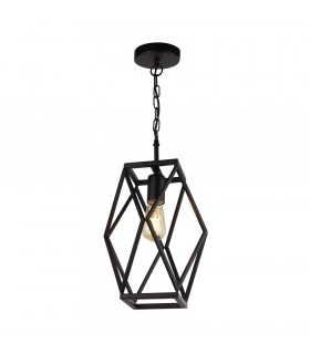 Chasis colgante Acero dulce Negro mate 1 bombilla 44cm