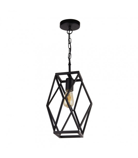 Chasis colgante Acero dulce Negro mate 1 bombilla 44cm