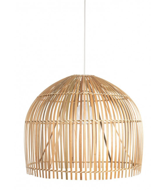 Bali Colgante Acero, Bambú Natural 1 bombilla 50cm