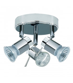 Plafonnier Spot Aries Métal Argent satiné,chrome 3 ampoules 13cm