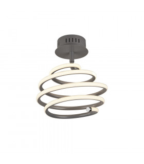 Plafonnier LED intégré Swirl Acier doux Gris 36 Cm