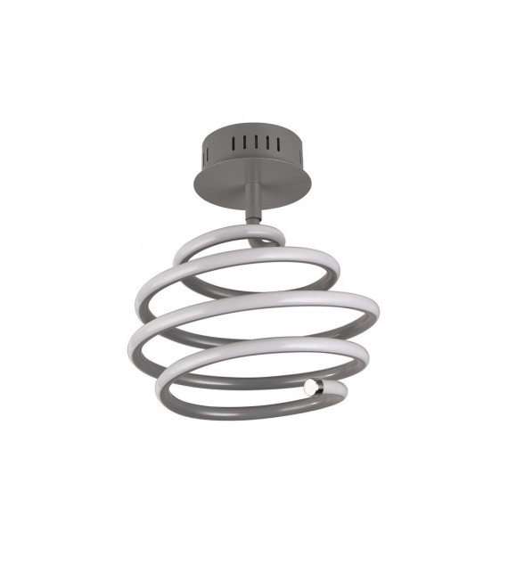 Plafonnier LED intégré Swirl Acier doux Gris 36 Cm