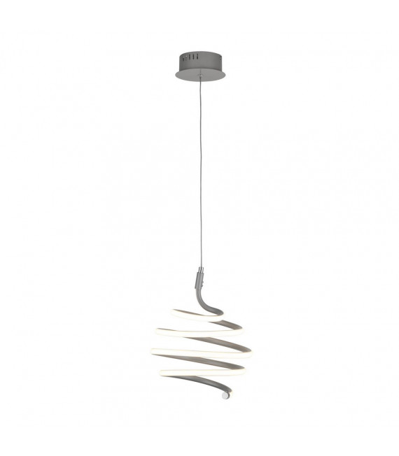 Integrated LED ceiling light Swirl Mild steel Gray 34 Cm