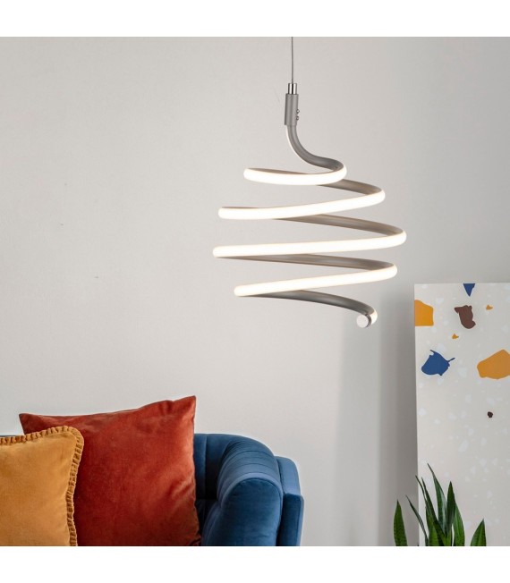 Plafón LED integrado Swirl Acero dulce Gris 34 Cm