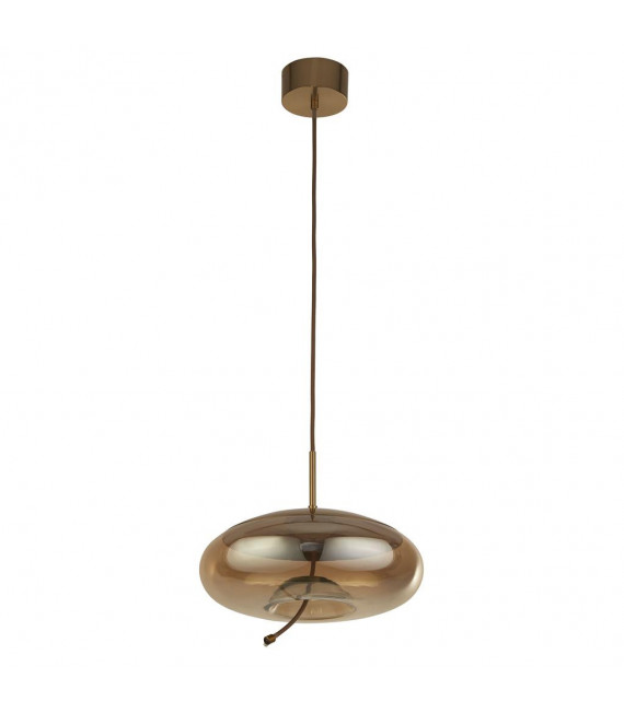 Lisbon Pendant Glass, mild steel Satin brass, Amber glass 1 bulb 30cm