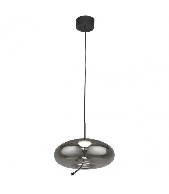 Lámpara colgante Lisbon Vidrio, acero dulce Vidrio negro, ahumado 1 bombilla 30cm