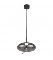 Lisbon Pendant Glass, mild steel Black glass, smoked 1 bulb 30cm