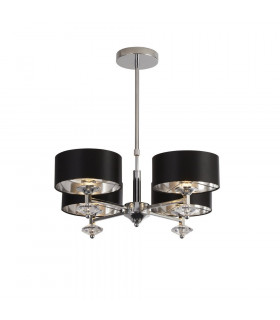 Ciondolo New Orleans Mild Steel Chrome 4 lampadine 54cm
