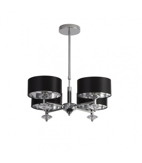 Suspension New Orleans Acier doux Chrome 4 ampoules 54cm