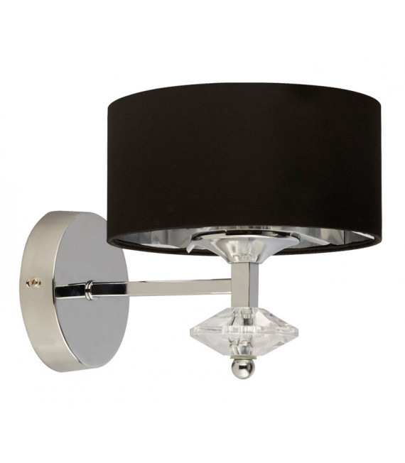 Lámpara con pantalla New Orleans Acero Negro 1 bombilla 21cm