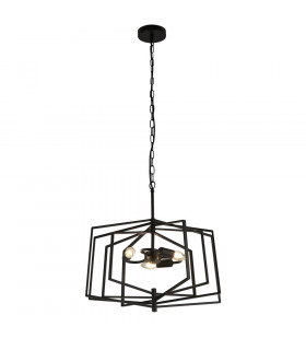 Slinky pendant Mild steel Matt black 3 bulbs 50cm
