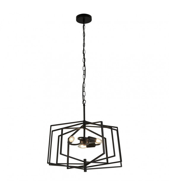 Slinky pendant Mild steel Matt black 3 bulbs 50cm