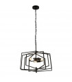 Suspension Slinky Acier doux Noir mat 3 ampoules 50cm