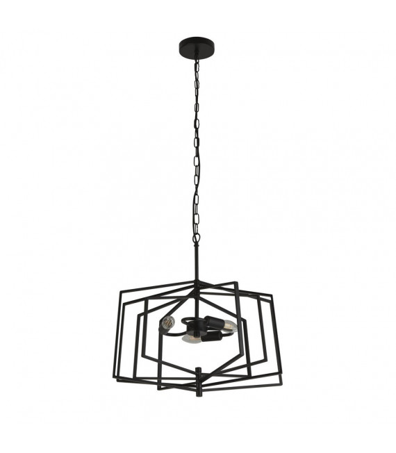 Slinky Pendelleuchte Stahl matt schwarz 3 flammig 50cm