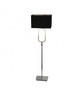 Floor lamp Aura Glass, steel, stainless steel Chrome, black, Transparent 1 bulb 136cm