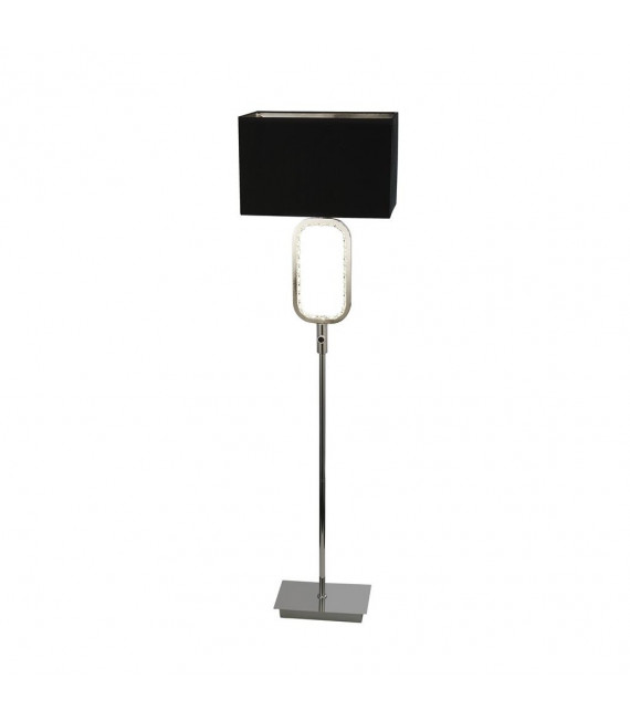 Lampadaire Aura Verre,acier,acier inoxydable Chrome,noir,Transparent 1 ampoule 136cm