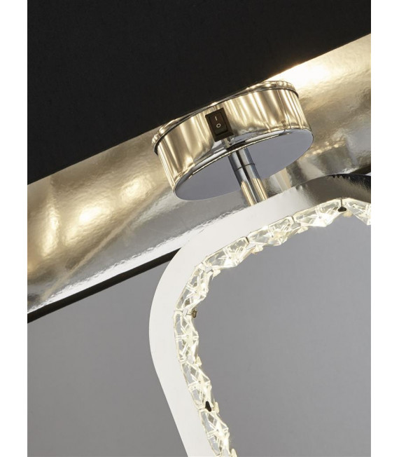 Floor lamp Aura Glass, steel, stainless steel Chrome, black, Transparent 1 bulb 136cm