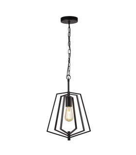 Suspension Slinky Acier doux Noir mat 1 ampoule 44cm