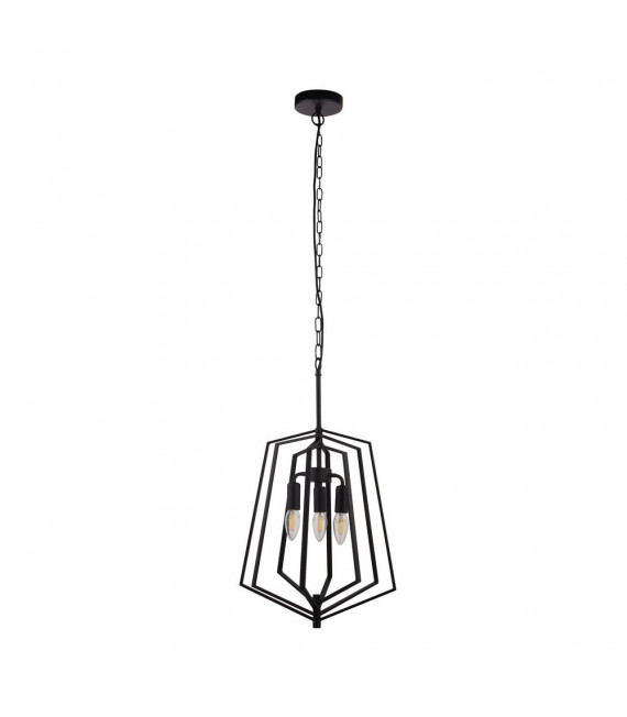 Colgante Slinky Acero dulce Negro mate 3 bombillas 55cm