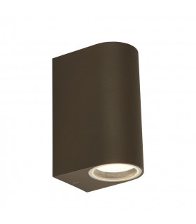 Garden wall light Eiffel Glass, aluminum Rust brown 2 bulbs 15cm