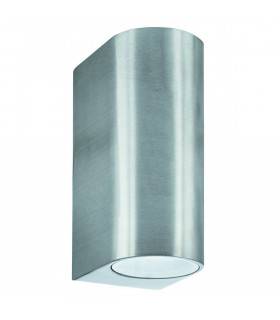 Applique da esterno a led da giardino alluminio vetro 2 lampadine 15cm