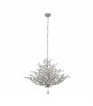 Suspension Bouquet Verre,acier doux Chrome,Transparent 11 ampoules 62cm