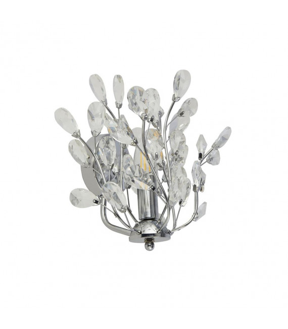 Applique design Bouquet 1 lampadina Vetro, acciaio dolce Cromo, Trasparente