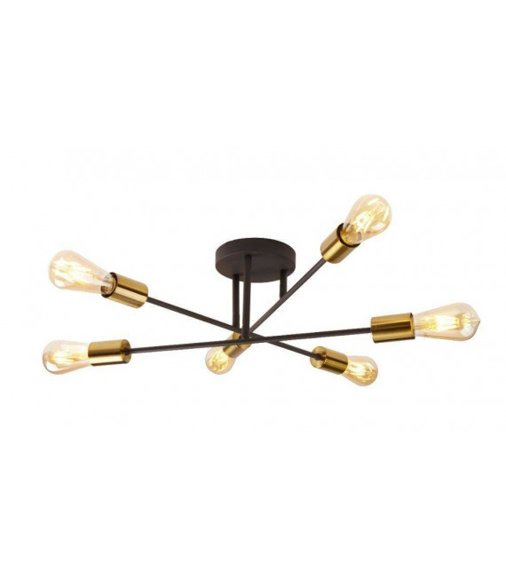 Ceiling light Armstrong Steel matt black 6 bulbs 20cm