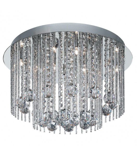 Design-Deckenleuchte Beatrix Glas, Stahl, Silberaluminium, Chrom, Clea 8-flammig 28cm