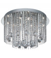 Design ceiling light Beatrix Glass, steel, silver aluminum, chrome, Clea 8 bulbs 28cm
